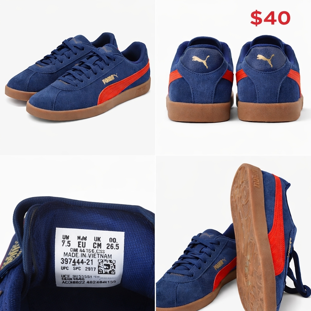 Puma Navy and Scarlet Sneakers